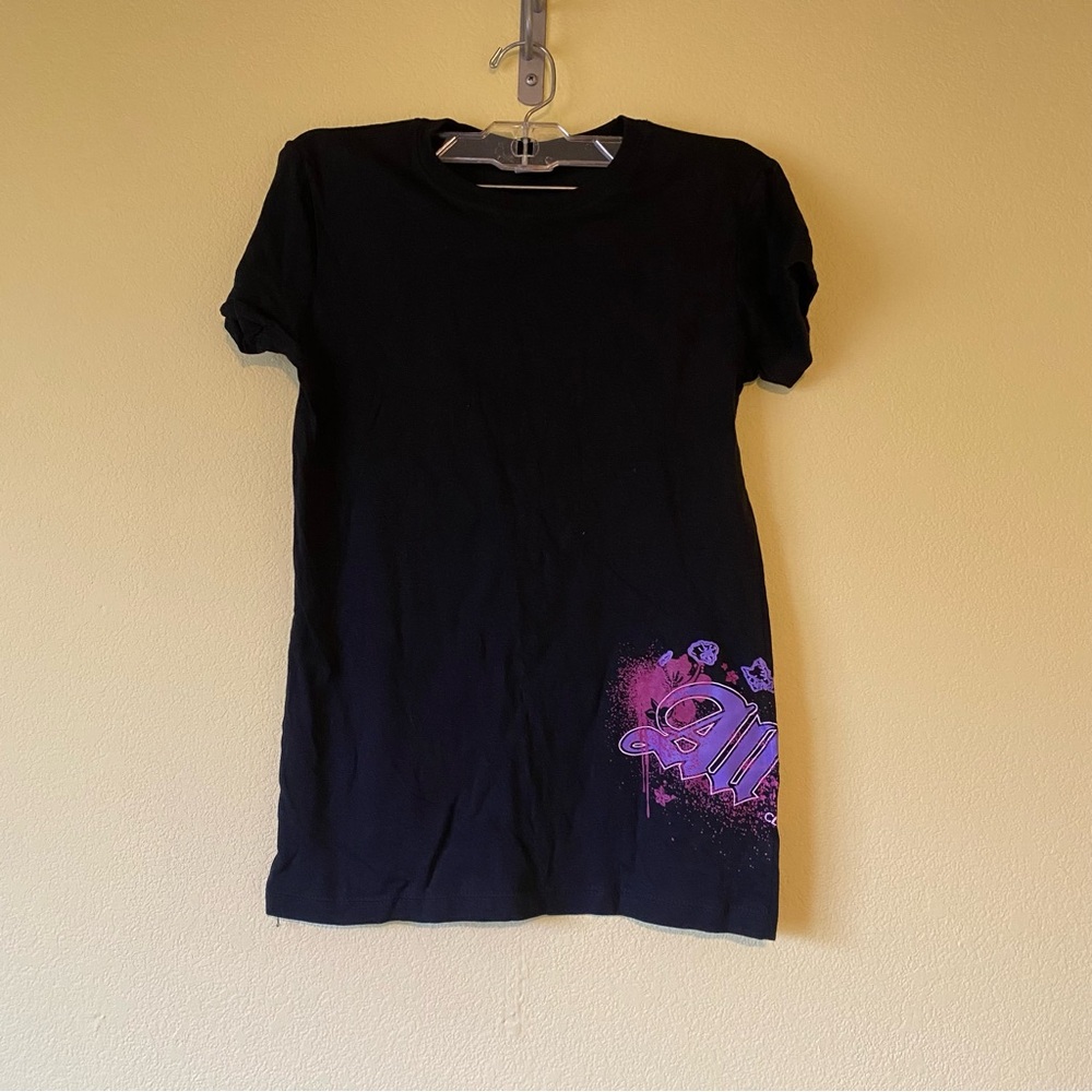 All In Hawaii Black Tee with Pink and Purple Design